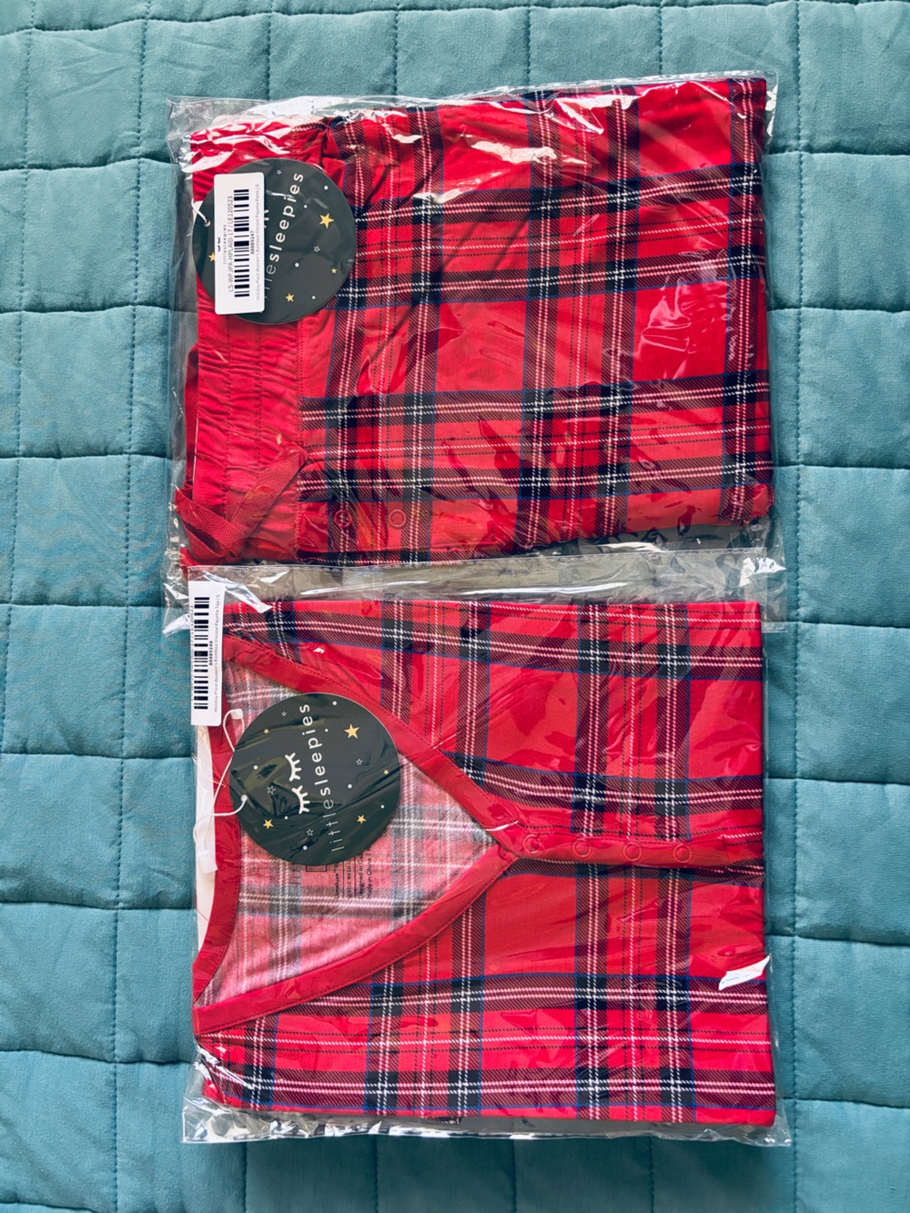 Little sleepies Red Plaid Women’s Pajama Set - small